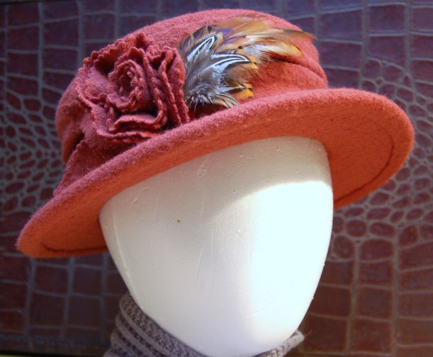 Finished hat. Photo taken in light box.